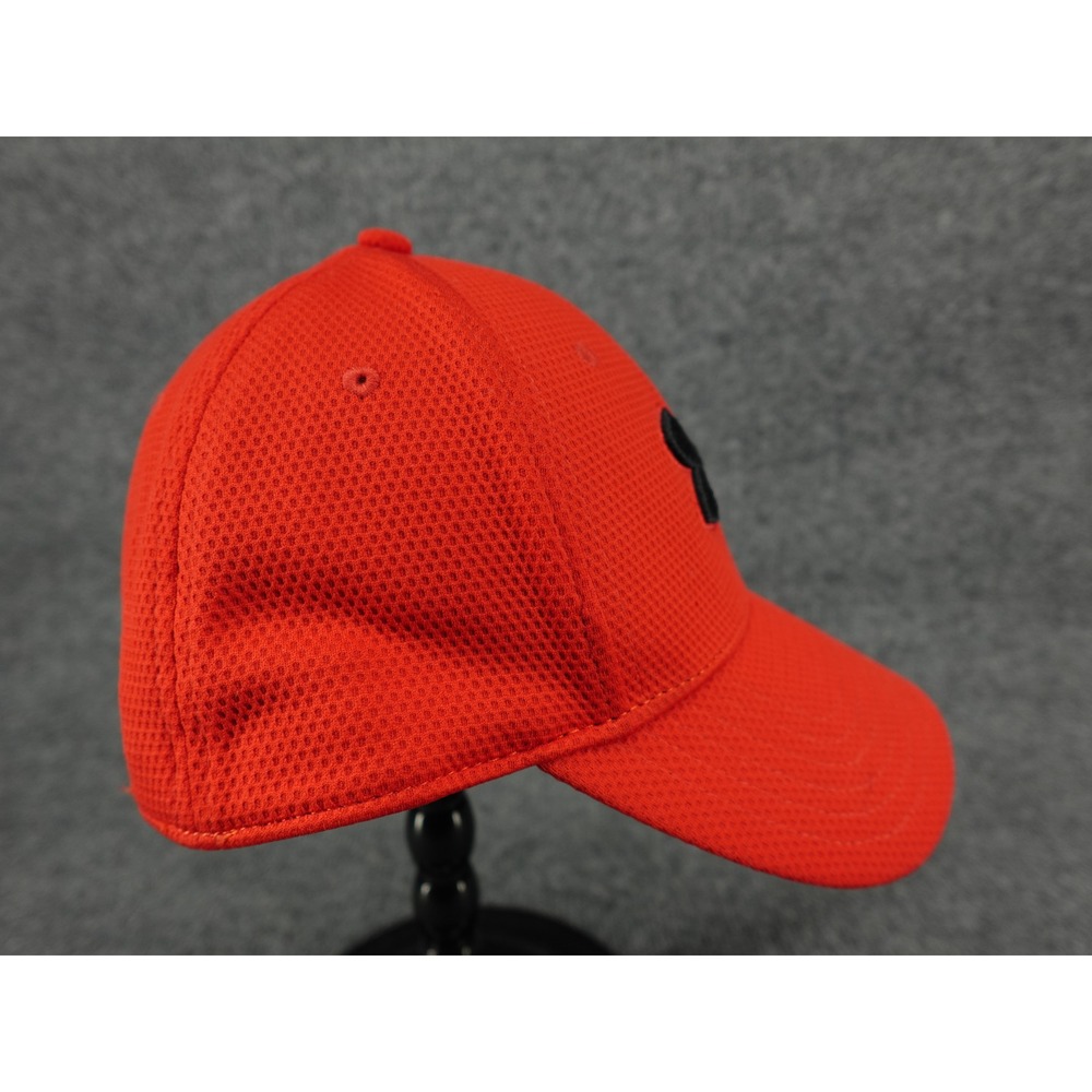 Under Armour Blitzing Stretch Fit Hat Mens Medium Large Red Baseball Cap Mesh - Picture 3 of 7